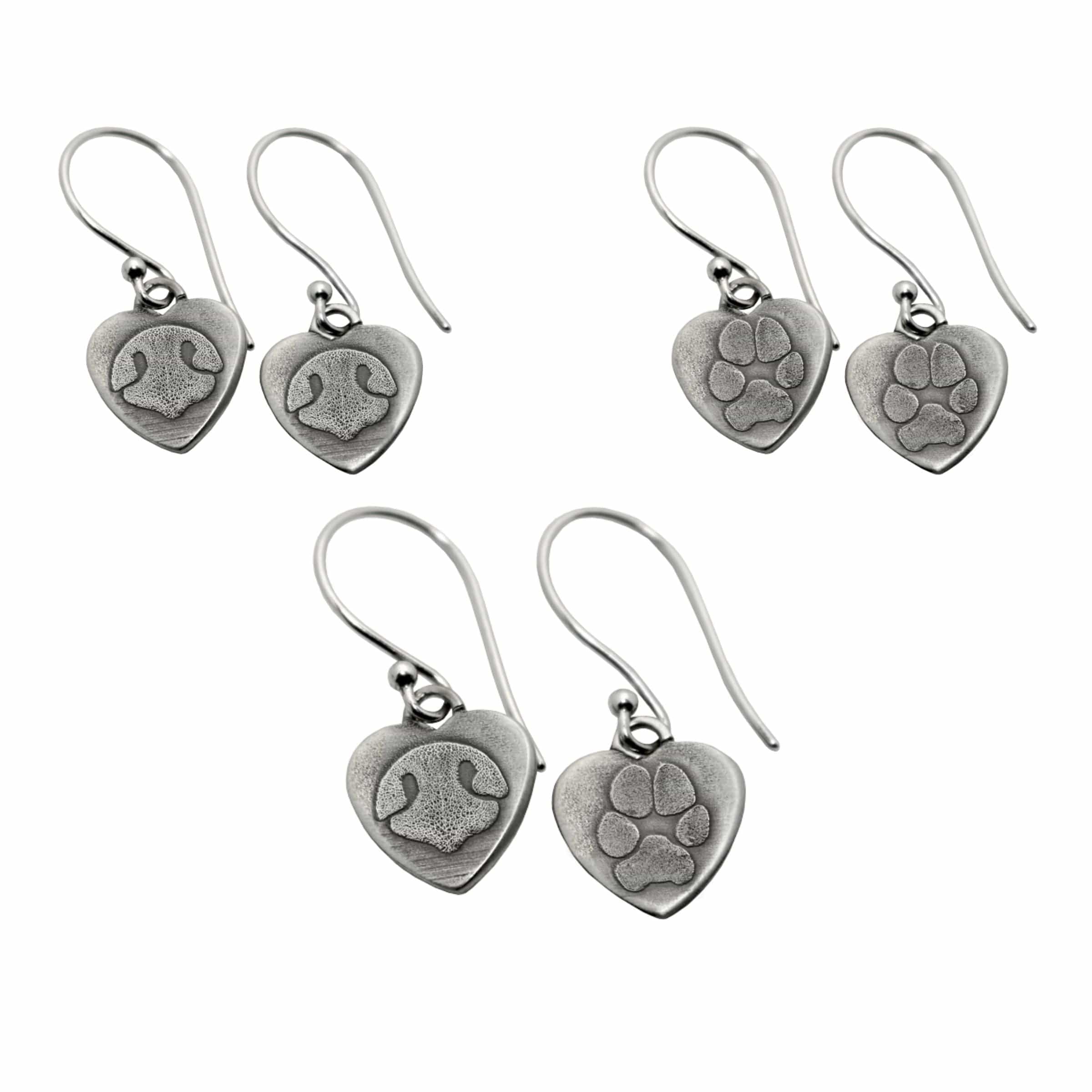 Paw Nose Print Engraved Earrings
