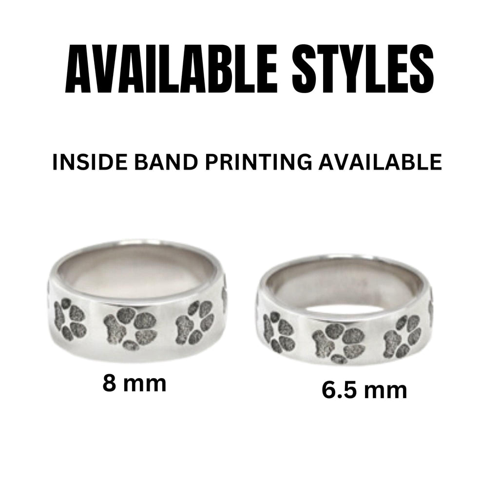 Personalized Paw Print Band Ring