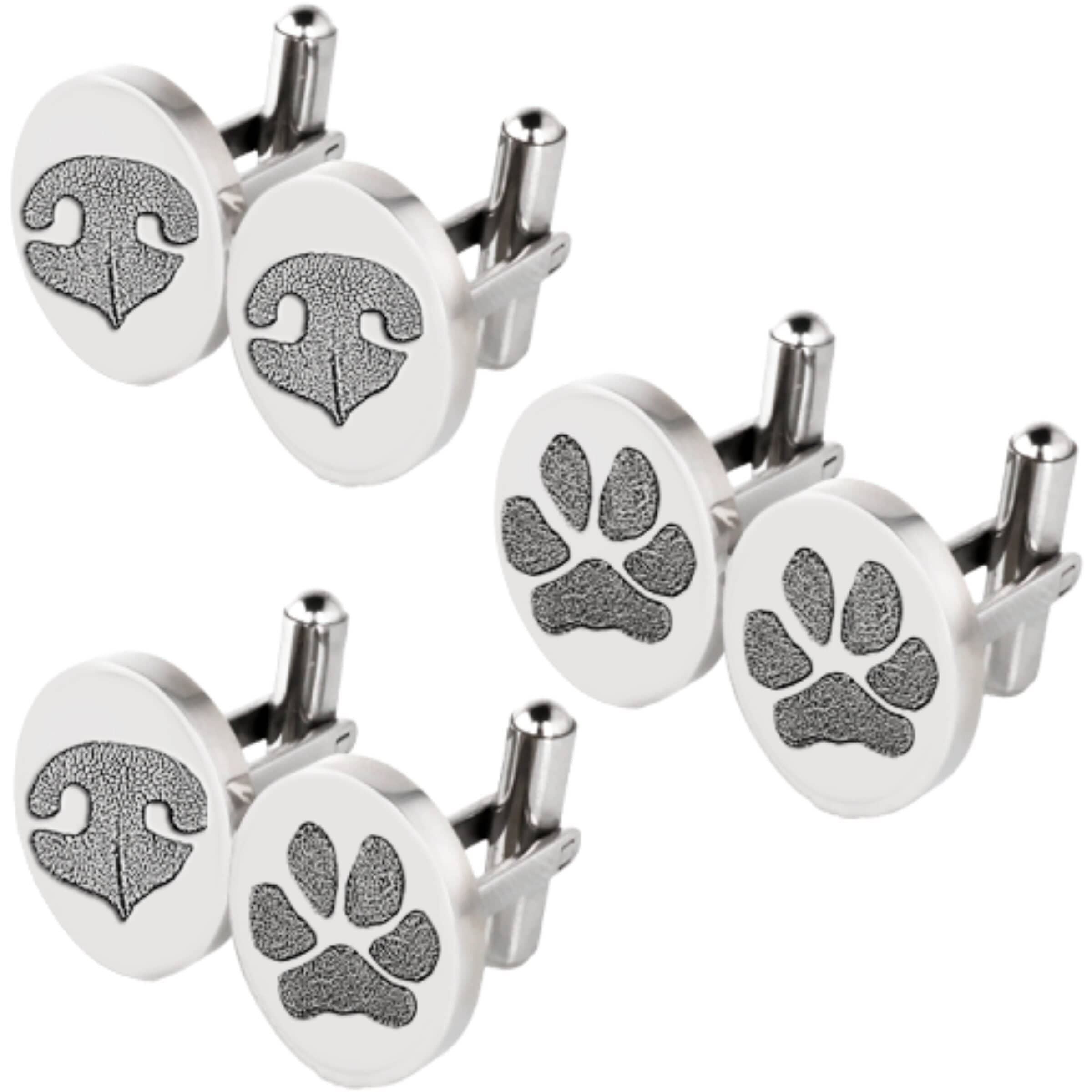 Personalized Men's Pet Lover Cuff Links - Sterling Silver or Stainless Steel