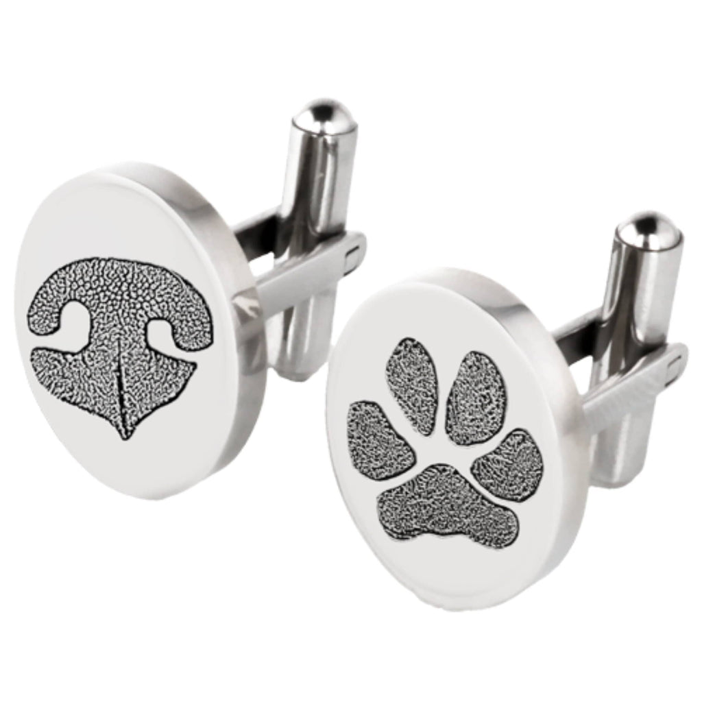 Personalized Men's Pet Lover Cuff Links - Sterling Silver or Stainless Steel