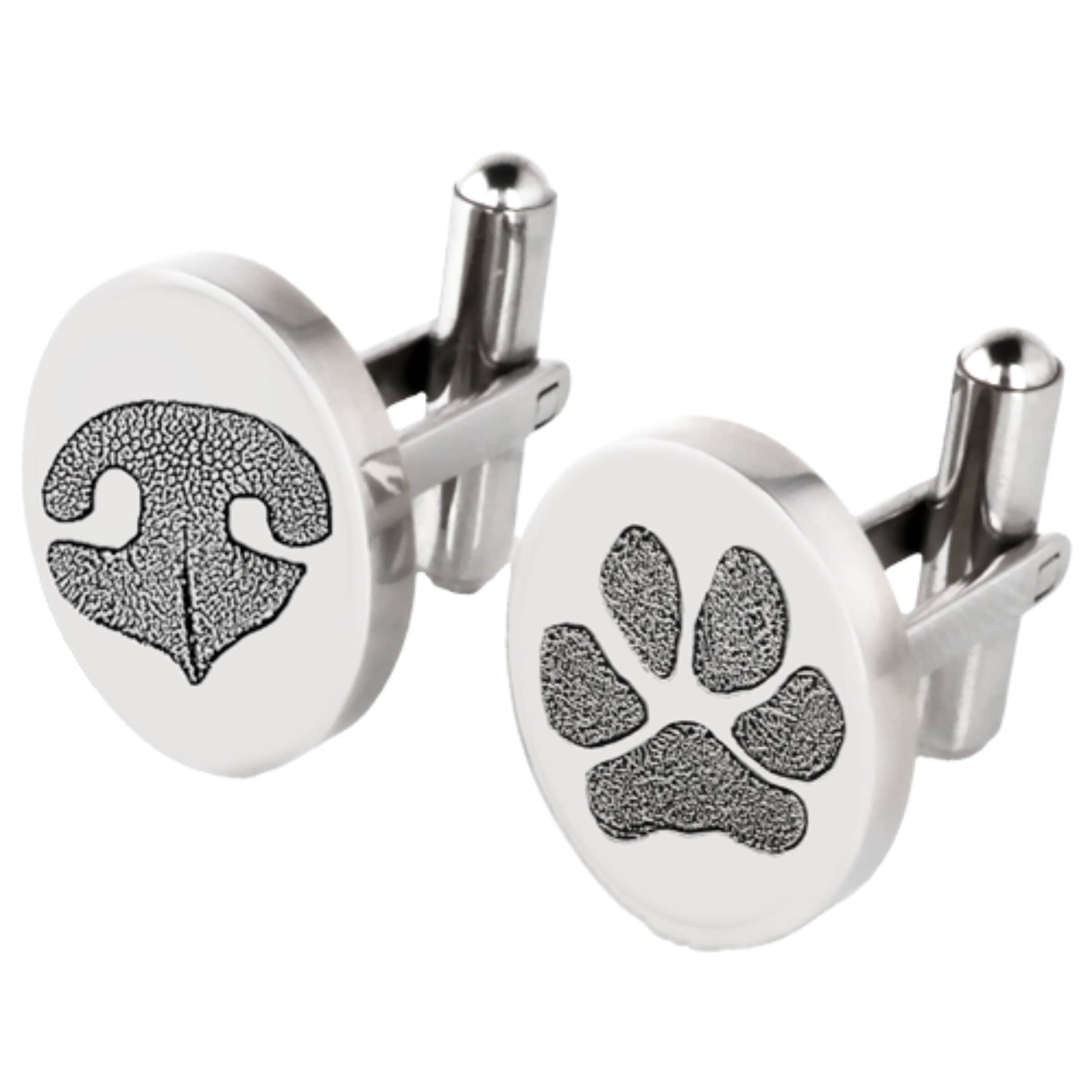 Personalized Men's Pet Lover Cuff Links - Sterling Silver or Stainless Steel