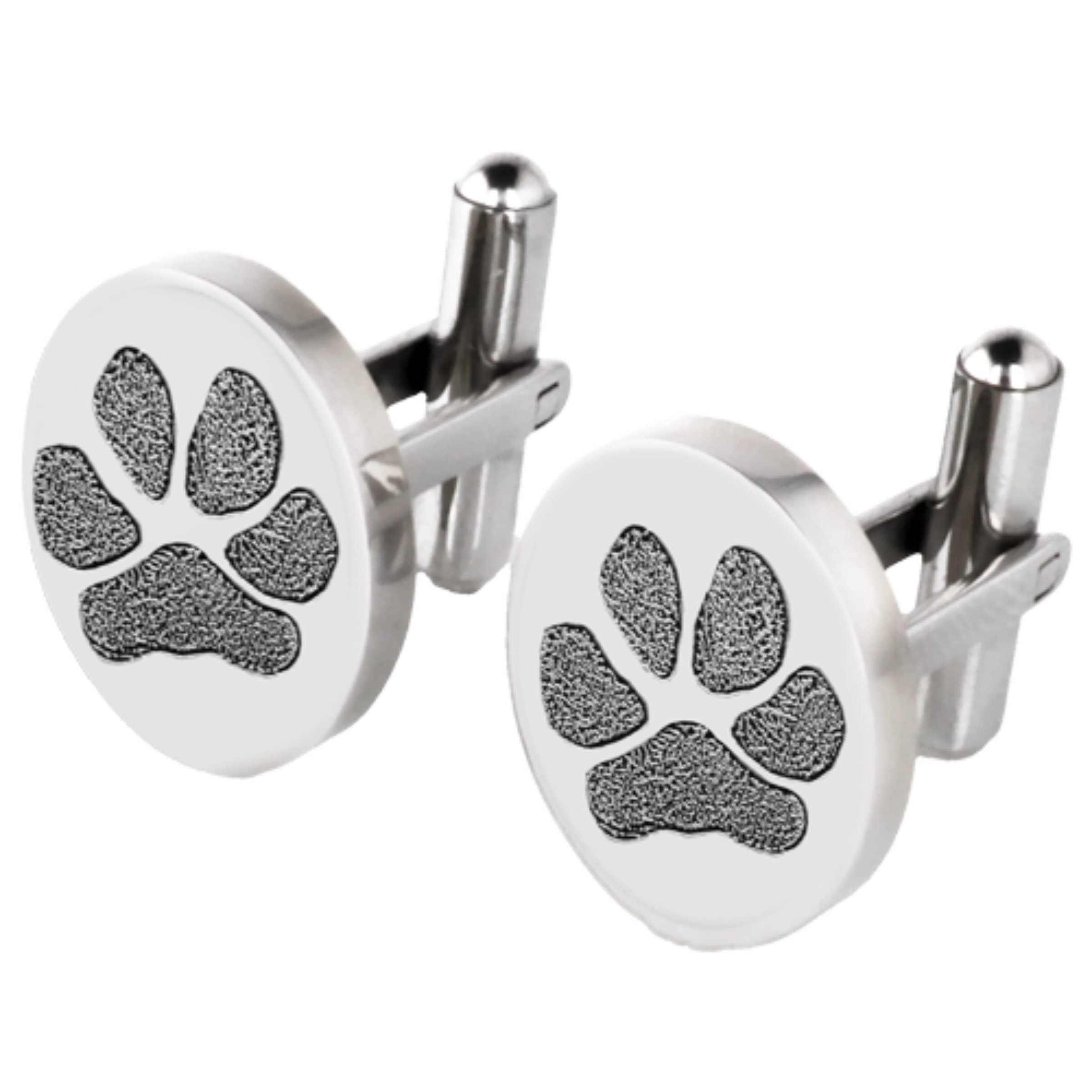 Personalized Men's Pet Lover Cuff Links - Sterling Silver or Stainless Steel